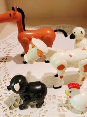 Vintage Fisher Price Farm Animals from 915 Playset 1970s